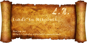 Lukáts Nikolett névjegykártya