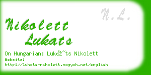 nikolett lukats business card